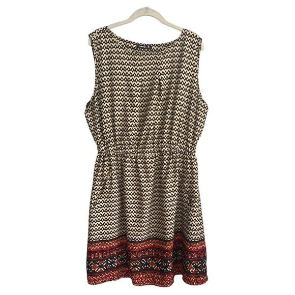 Women’s sleeveless 2X geometric print midi dress - Picture 1 of 12